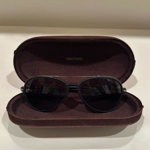 Tom Ford “Ramone” black matte sunglasses; with case